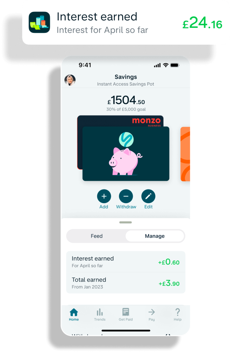 Instant Access Savings landing page image